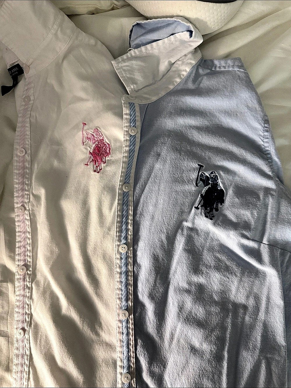 US Polo ASSN woMen's Button Down Shirts in White & Blue